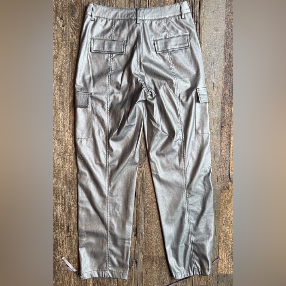 Esqualo Cargo Metallic Soft Gold Pants Size 4 - Picture 2 of 7